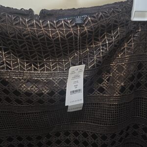 White House Black Market Metallic Brown Crochet Dress